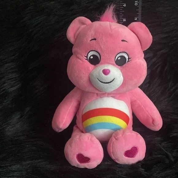 Care Bears Unlock the Magic Pink Rainbow Cheer Bear soft pink teddy bear - Picture 3 of 7
